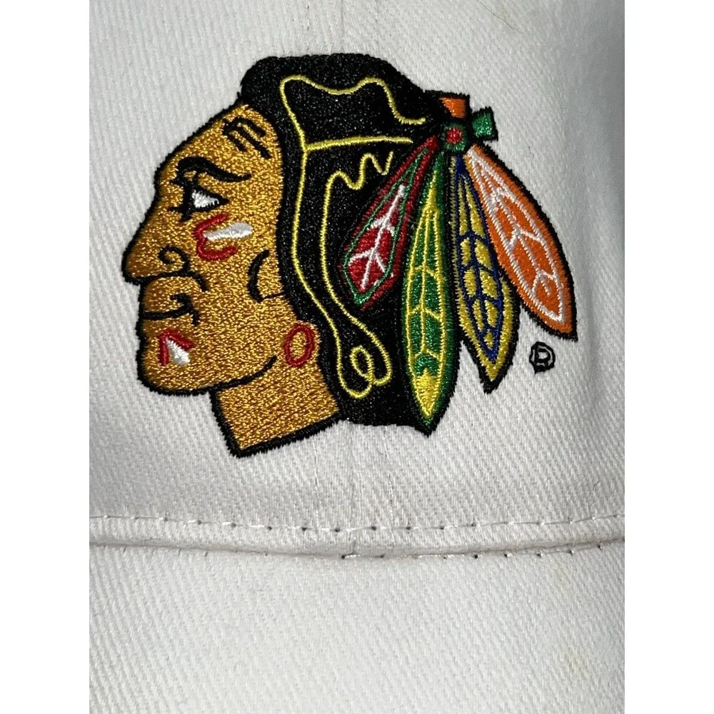 Chicago Blackhawks Hockey AT&T Kick 10 White Cotton Baseball Style Trucker Cap